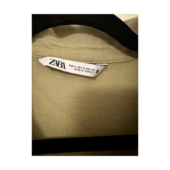 Zara short tiered khaki dress size SMALL - Picture 5 of 6